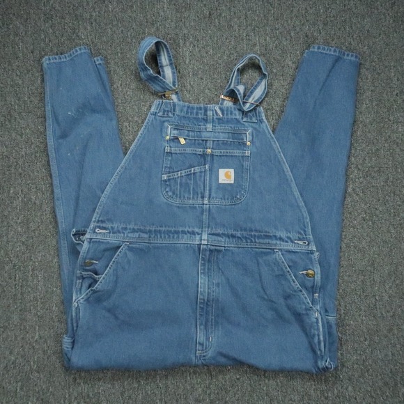 Carhartt Other - Carhartt Overalls Men 40x34 Loose Fit Denim Bib Straps Workwear 104672